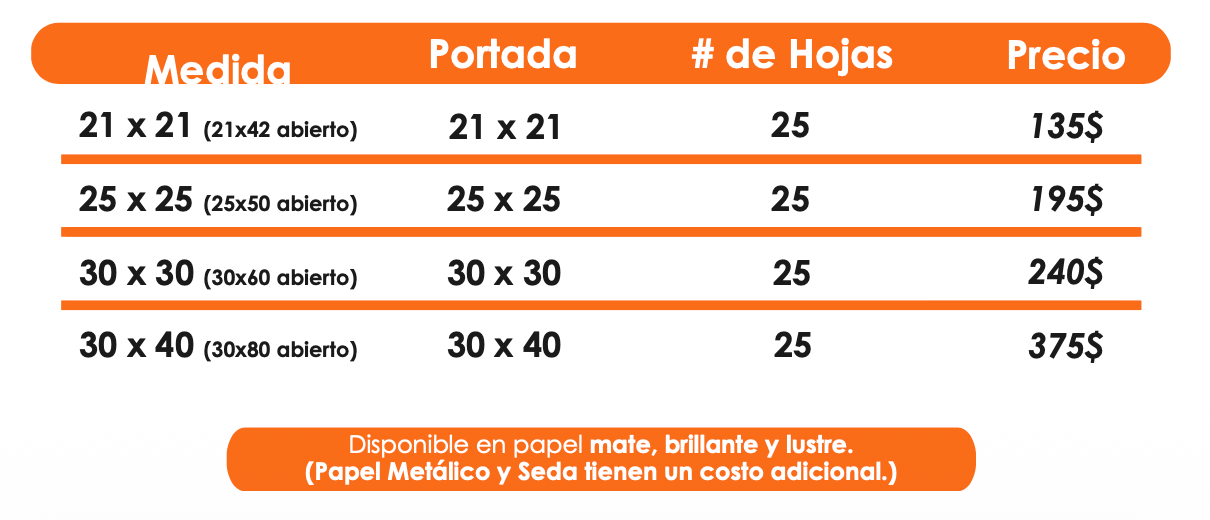 especificaciones book portafolio dismaprint